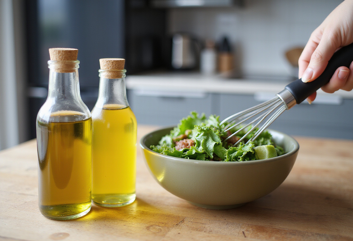 Making lime vinaigrette for Avocado and Black Bean Southwest Salad.