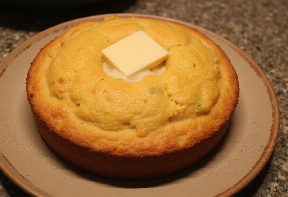 Freshly baked Cheddar Jalapeño Cornbread, a savory treat perfect as a side dish.