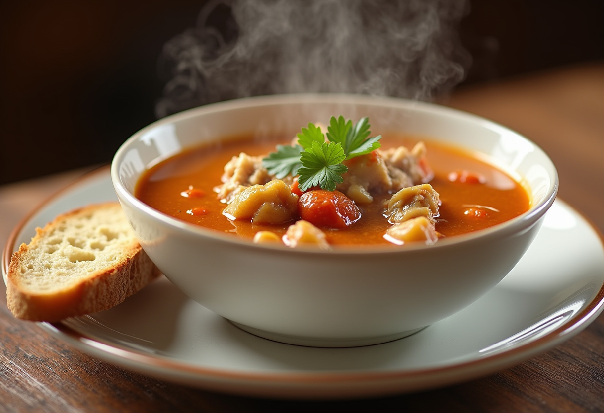 Finished Delicious Tuscan Chicken Soup ready to serve in 30 minutes.