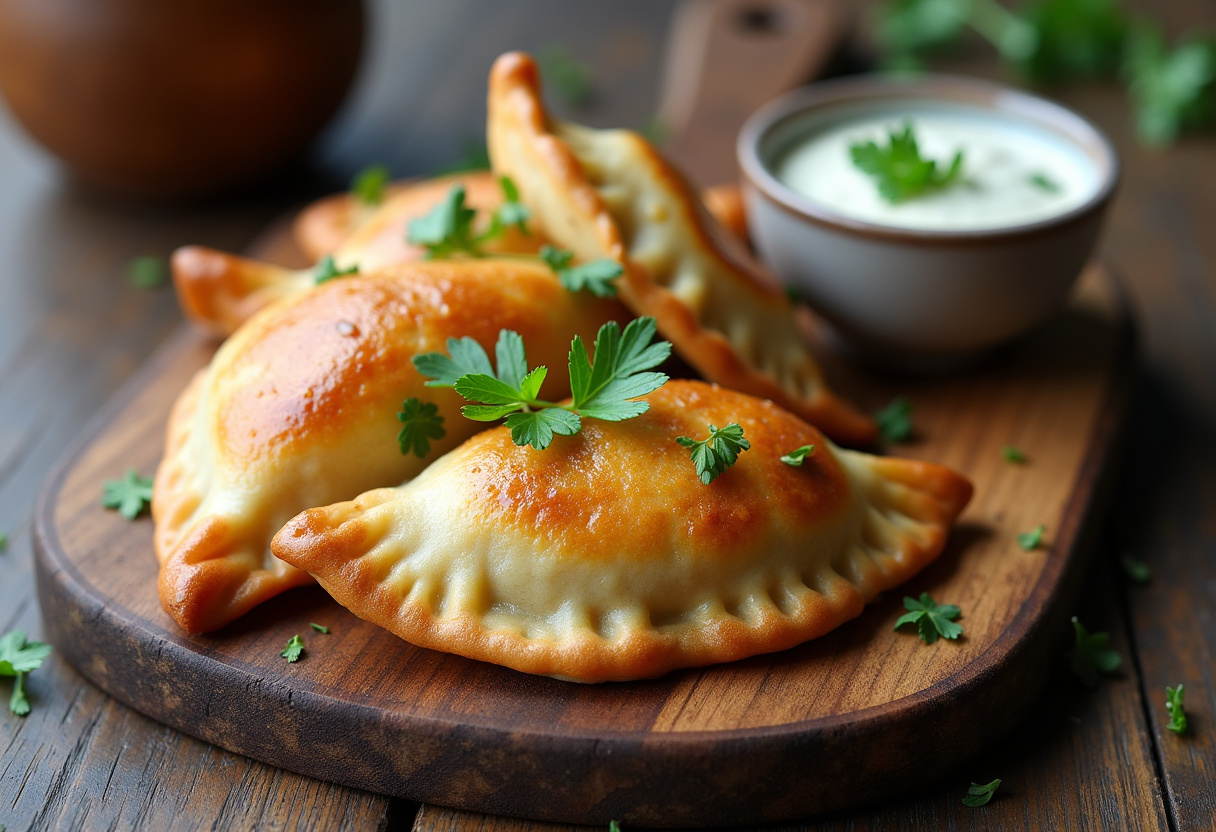 Freshly baked Healthy Sourdough Discard Empanadas ready to enjoy.