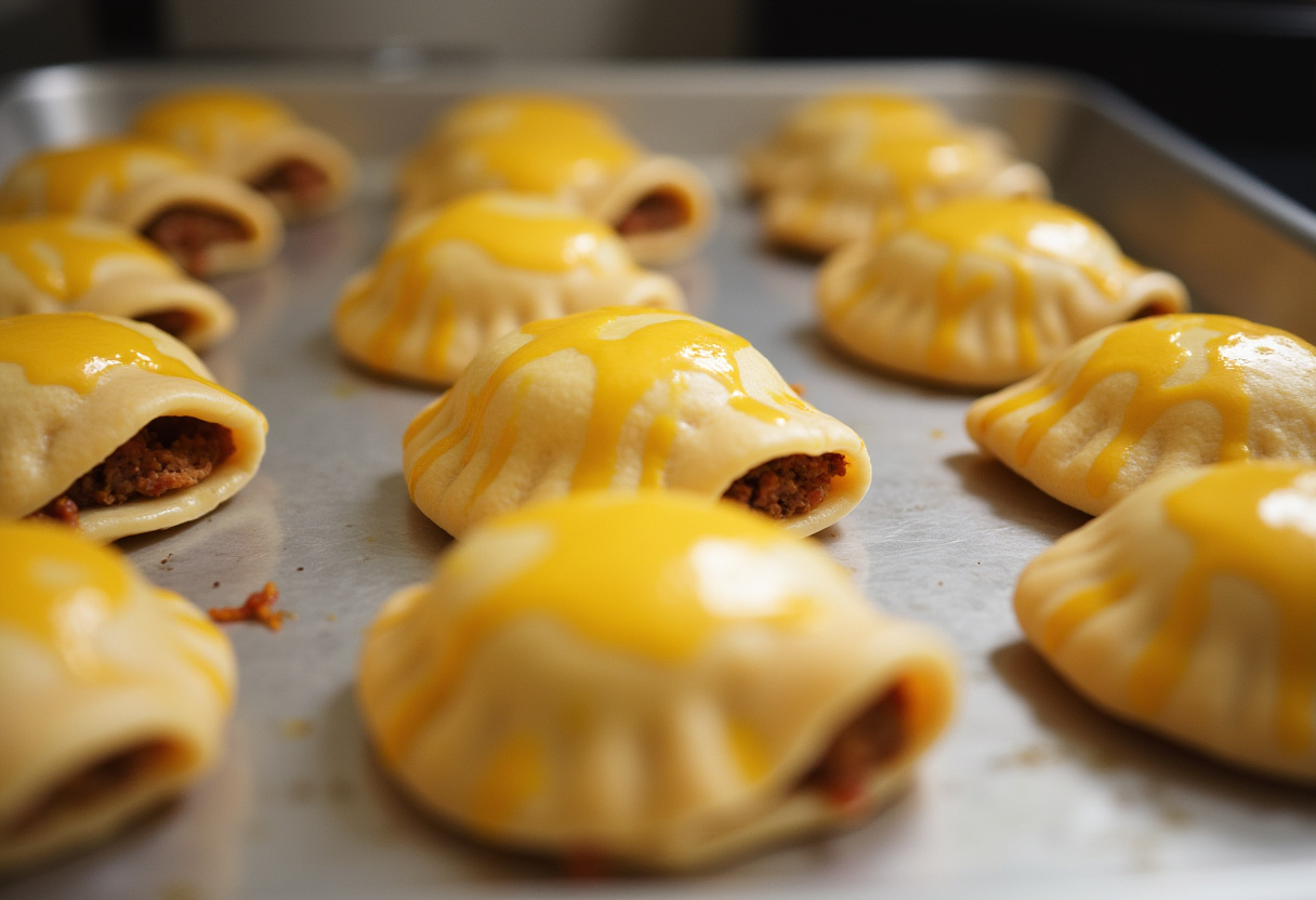 Golden baked sourdough discard empanadas ready to serve
