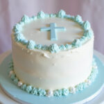 Elegant baptism cake with modern design, perfect for a special celebration.