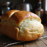 Homemade modern cabbage bread loaf fresh from the oven.