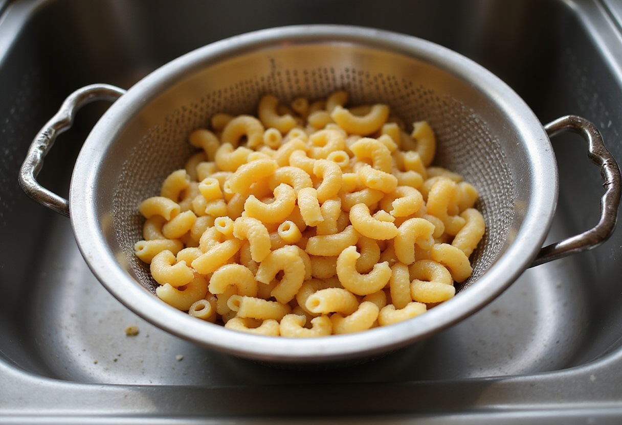 Cheese mixture of cheddar and parmesan with milk for Quick Baked Mac and Cheese.