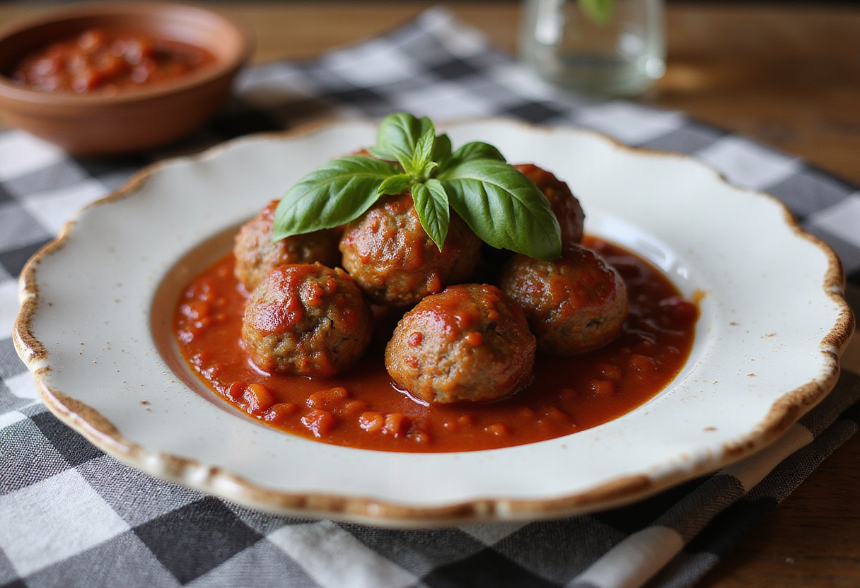 Finished 4C bread crumbs meatballs served with marinara sauce.