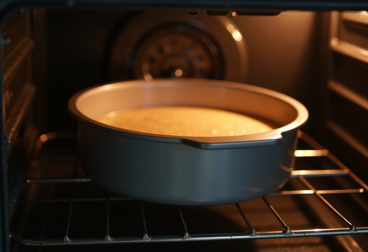 Traditional Carrot Cake baking in the oven.