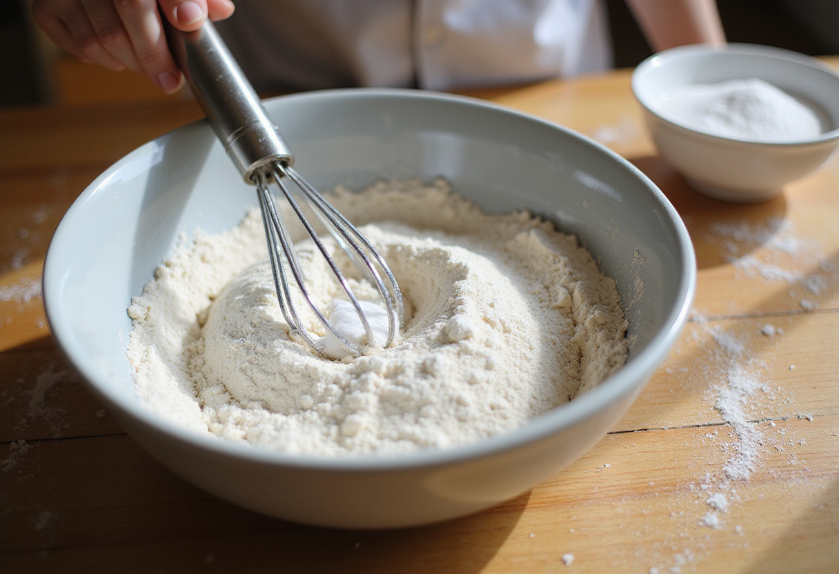 Dry ingredients being mixed for a Harry Potter themed cake.