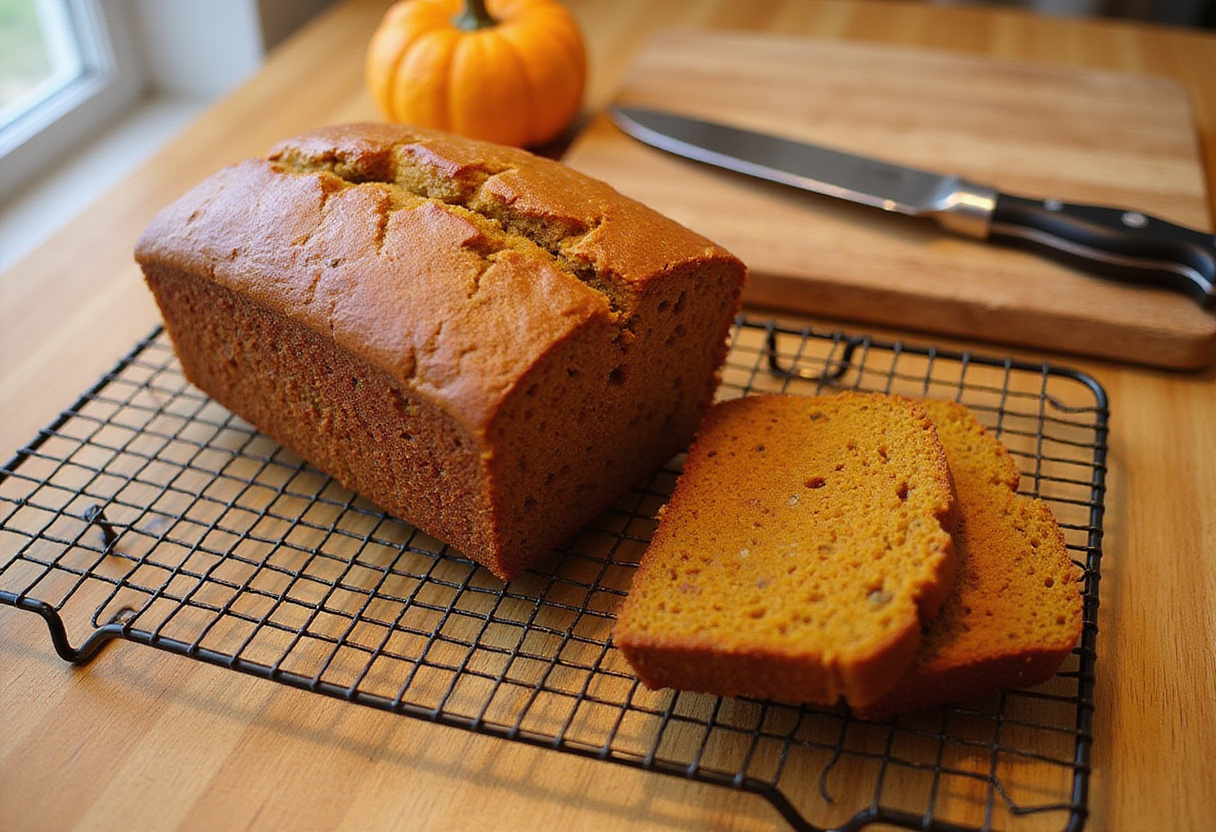 Delicious, freshly baked Libby pumpkin bread.