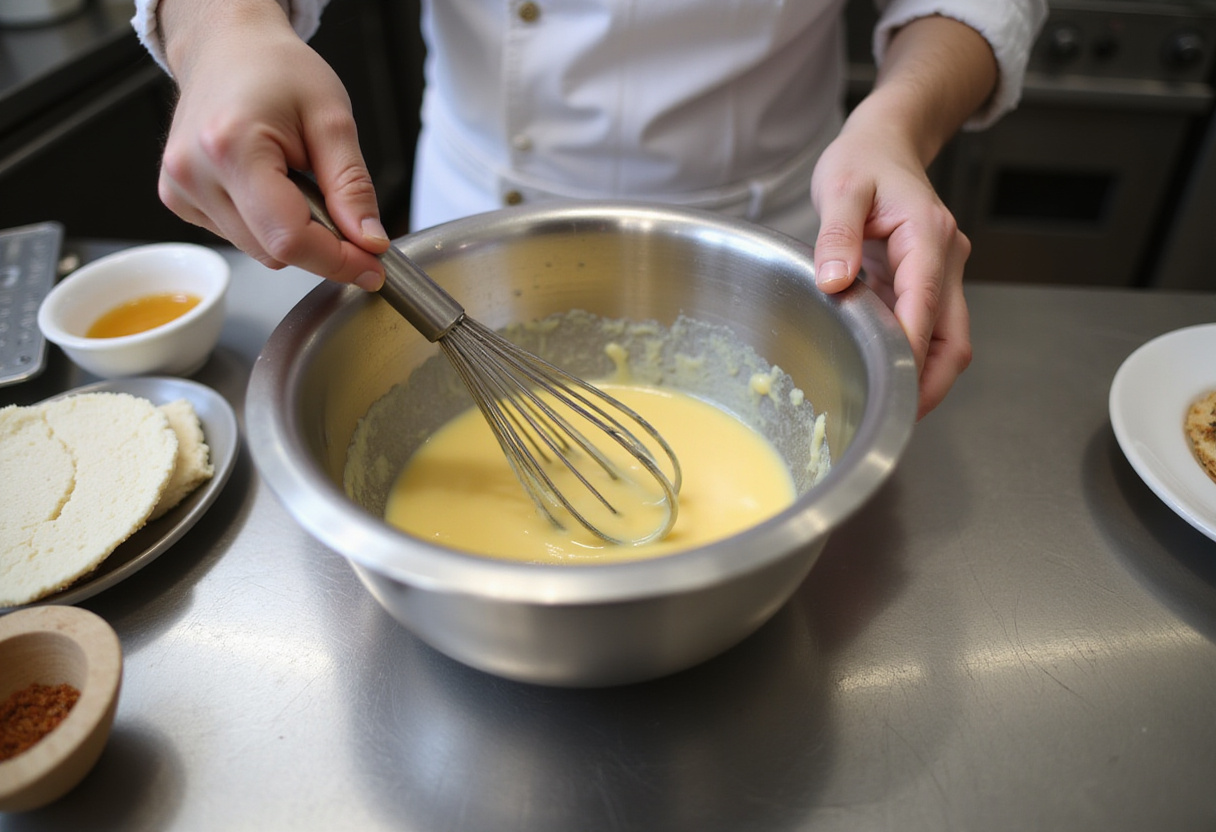Making vanilla custard for the Princess Cake filling.