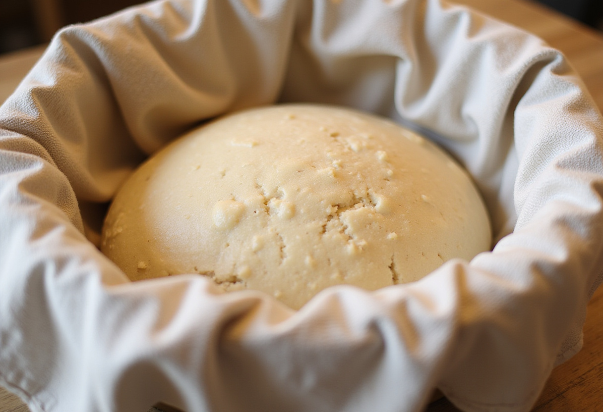 Reka bread dough rising in a bowl.