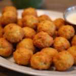 Delicious Rotel Cream Cheese Sausage Balls ready to be served.