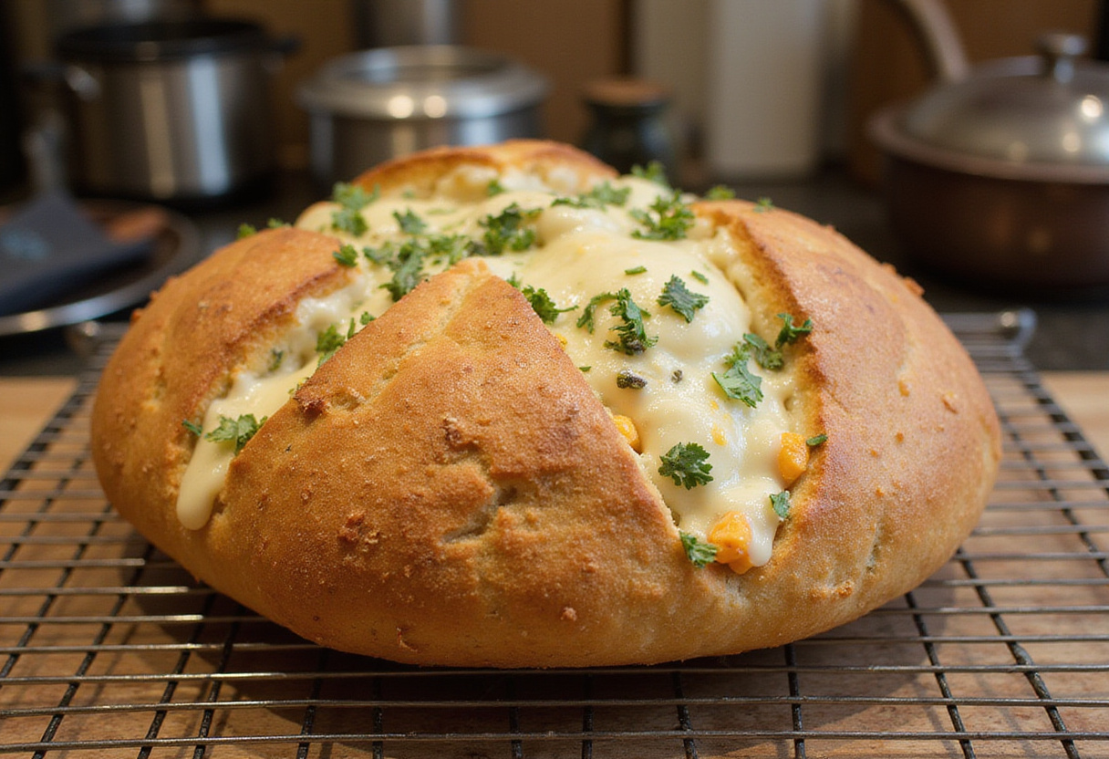 Final beautifully baked Copycat Subway Italian Herb & Cheese Bread, showcasing its irresistible golden crust and cheesy topping.