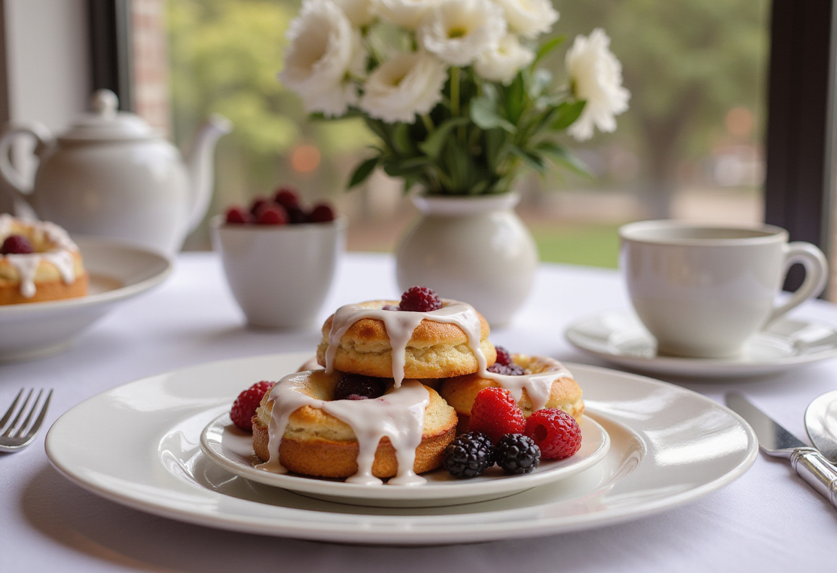 Final result of Delicious Cruffins displayed on a cooling rack, warm and inviting appearance with layers and powdered sugar, perfect for dessert.