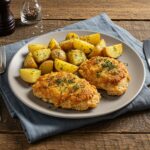 Final dish of Garlic Parmesan Chicken and Potatoes, showcasing a delicious meal ready to be enjoyed.