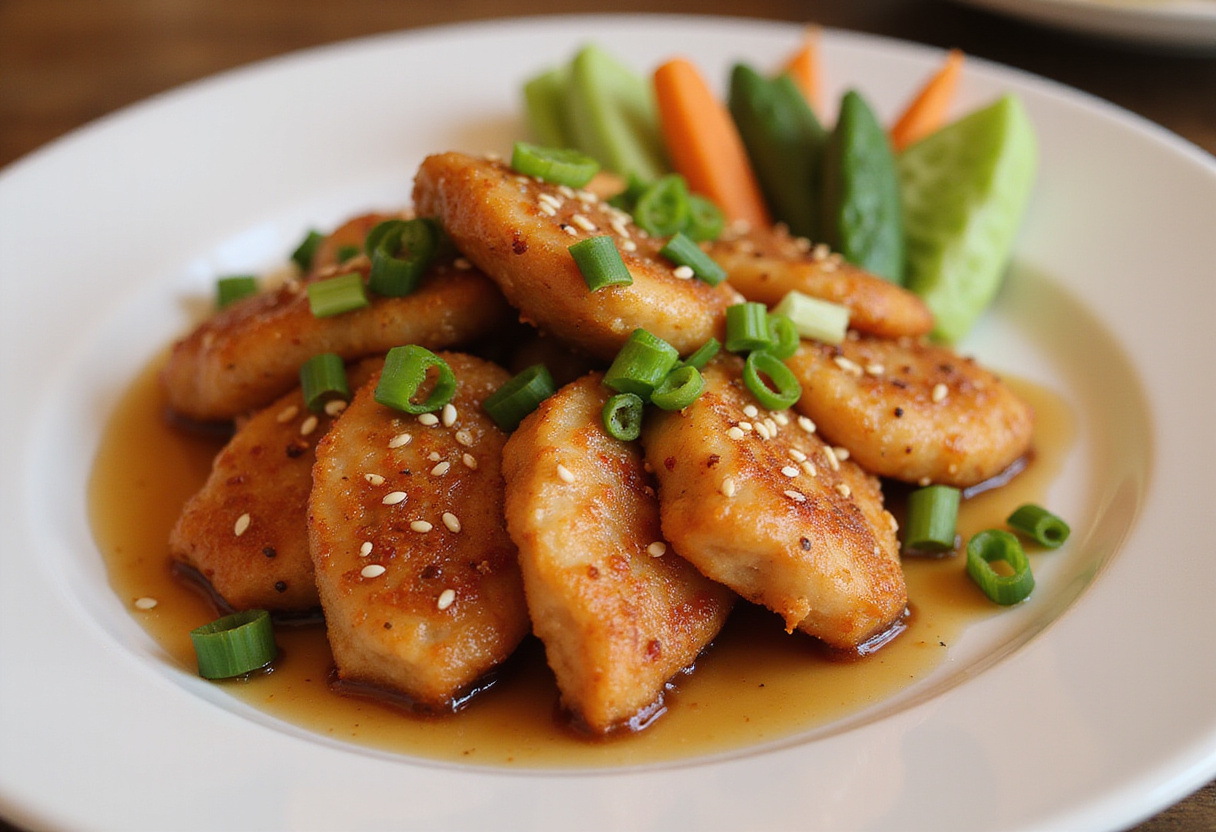 Serving suggestion for crispy air fryer honey garlic salmon bites, showcasing a delicious and healthy dish ready to enjoy.