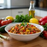 Deliciously presented ground turkey and peppers in a bowl, a quick, healthy meal bursting with flavor, ideal for easy weeknight dinners.