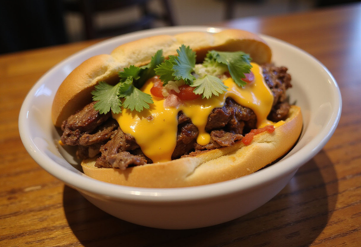 Finished Philly Cheesesteak Bowls - quick and low-carb dinner ready to serve.